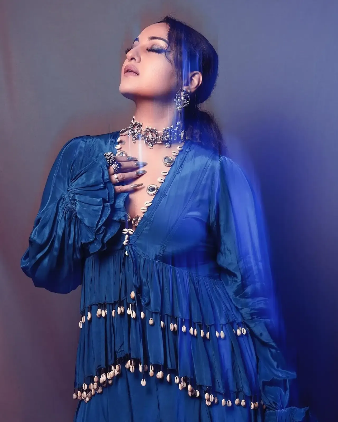 Bollywood Actress Sonakshi Sinha In Beautiful Blue Dress